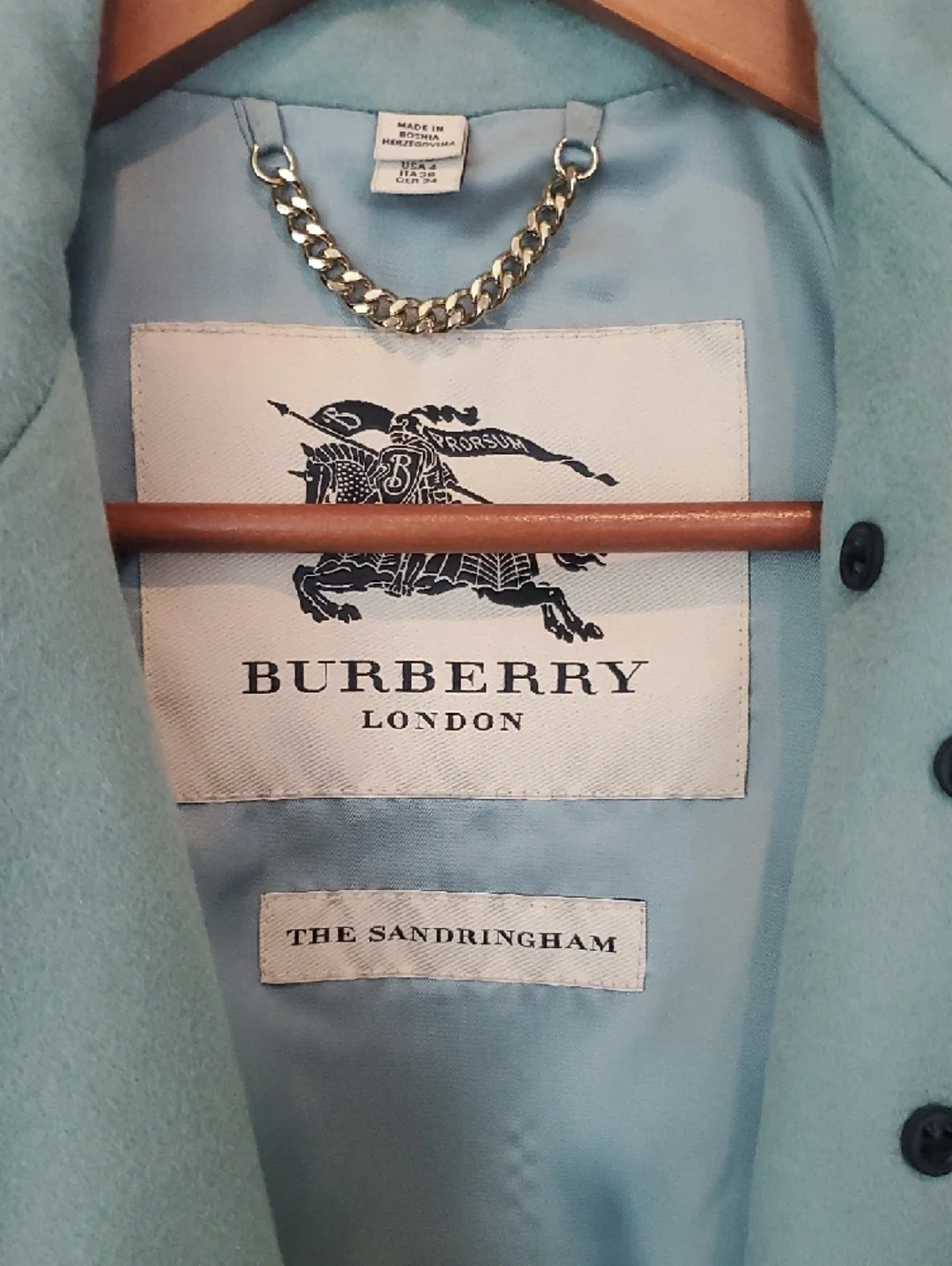 Burberry Mint Green Double-Breasted Trench Coat - Picture 8 of 11